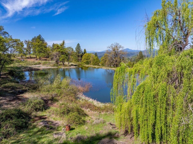 water view with a mountain view
