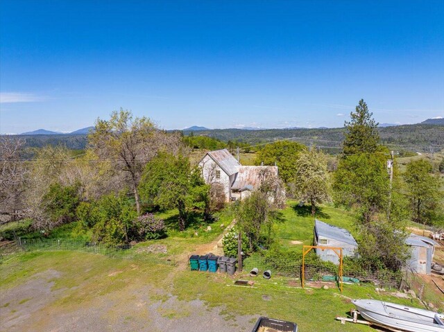 aerial view featuring a mountain view