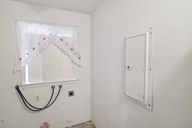 9400 Placer Rd, Redding, CA 96001 - washroom with electric panel, electric dryer hookup, laundry area, and hookup for a washing machine