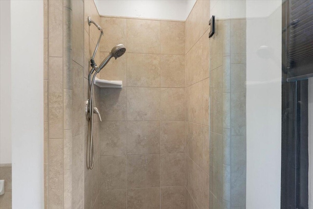 details featuring a shower stall