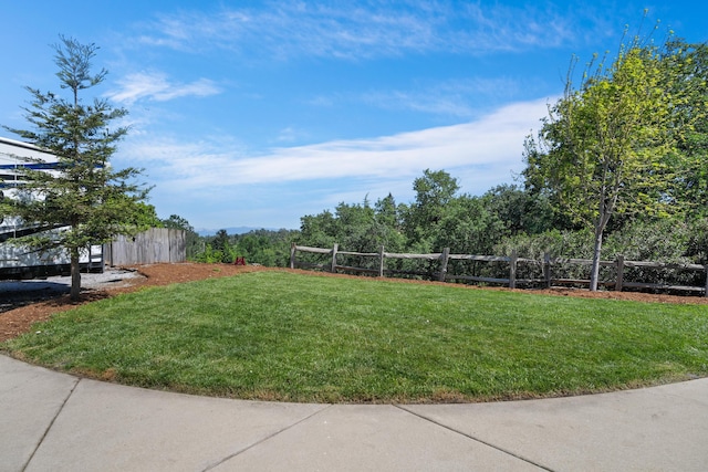 view of yard with fence