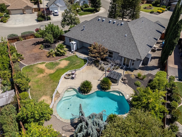 2120 Tradition Way, Redding, CA 96001 - aerial view of residential area with a pool area