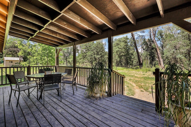 deck featuring outdoor dining space