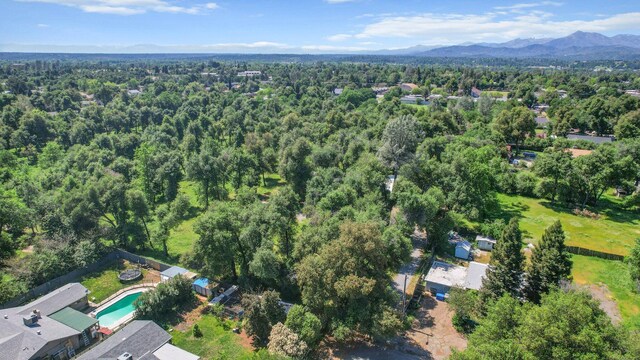 1331 Harpole Rd Unit A, Redding, CA 96002 - birds eye view of property featuring a forest view and a mountain view