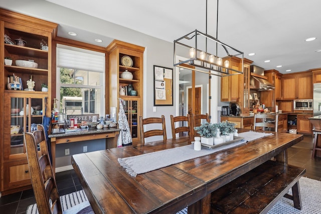 15320 Middletown Park Dr, Redding, CA 96001 - dining space with dark tile patterned flooring and recessed lighting