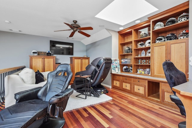 15320 Middletown Park Dr, Redding, CA 96001 - office area with ceiling fan and light wood-style floors
