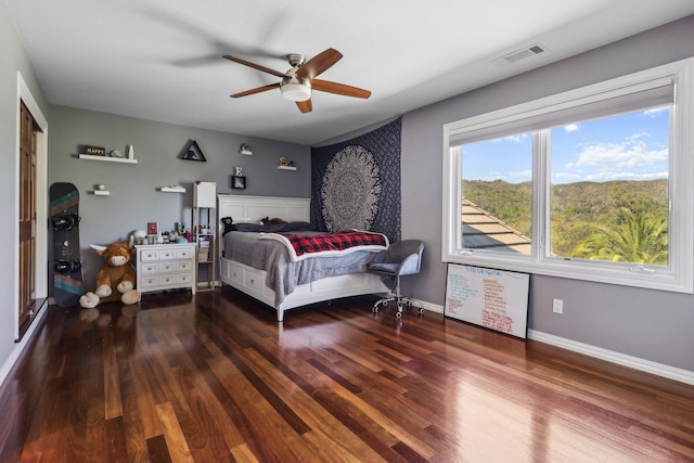 15320 Middletown Park Dr, Redding, CA 96001 - bedroom featuring wood finished floors and ceiling fan