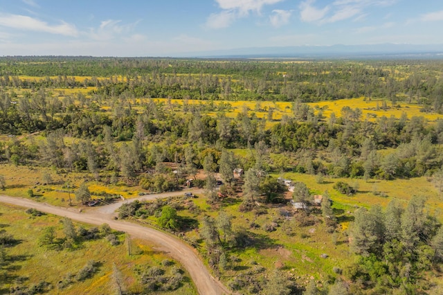 aerial view with a wooded view