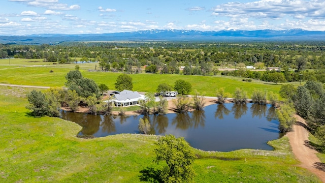 21623 Seven Lakes Ln, Redding, CA 96003 - birds eye view of property with a forest view and a water and mountain view