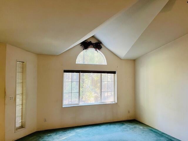 8725 Rocky Mountain Rd, Shingletown, CA 96088 - spare room featuring lofted ceiling, carpet flooring, and a healthy amount of sunlight
