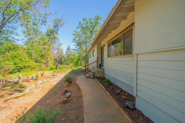 view of home's exterior with entry steps
