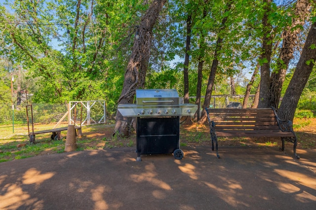 view of patio / terrace featuring area for grilling