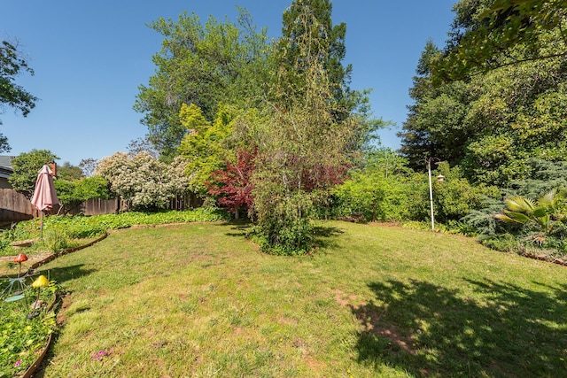 view of yard with fence