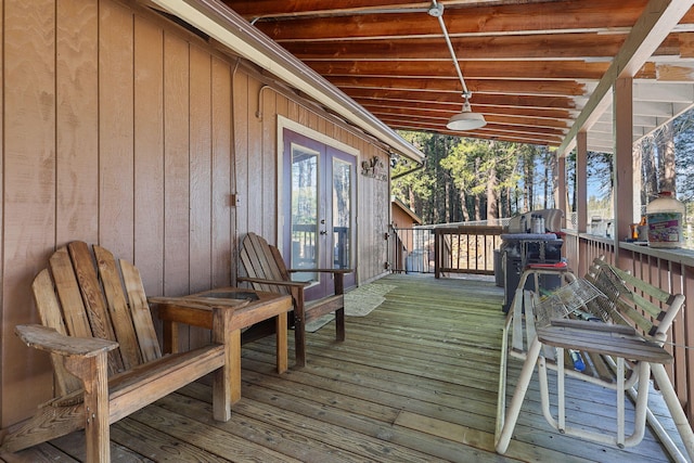 deck featuring french doors