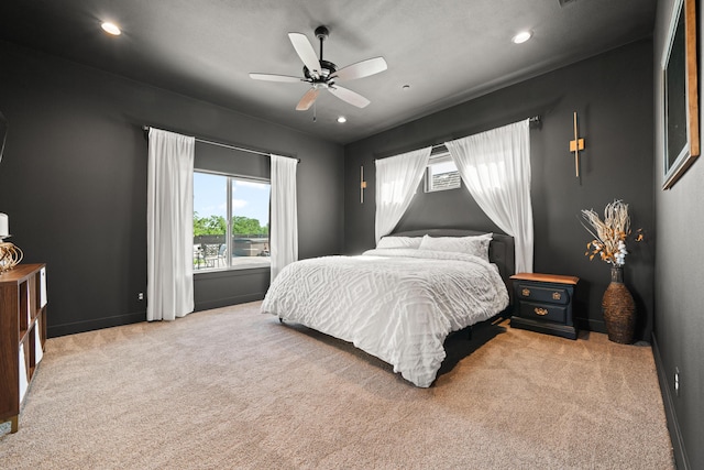 4631 Pleasant Hills Dr, Anderson, CA 96007 - carpeted bedroom featuring baseboards, recessed lighting, and ceiling fan