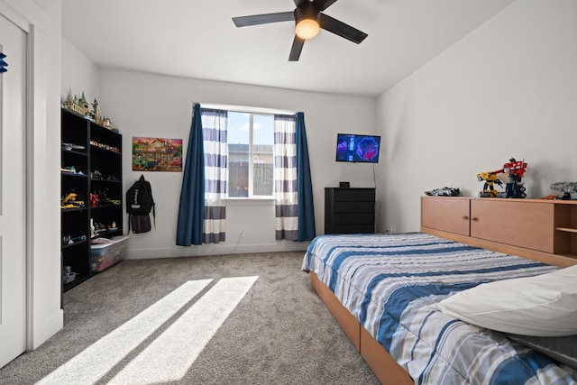 4631 Pleasant Hills Dr, Anderson, CA 96007 - carpeted bedroom featuring baseboards and ceiling fan