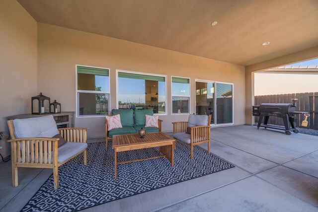 4631 Pleasant Hills Dr, Anderson, CA 96007 - view of patio / terrace with outdoor lounge area, fence, and a grill