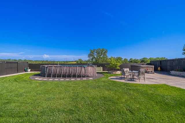4631 Pleasant Hills Dr, Anderson, CA 96007 - view of yard featuring a fenced backyard, a patio area, and a fenced in pool