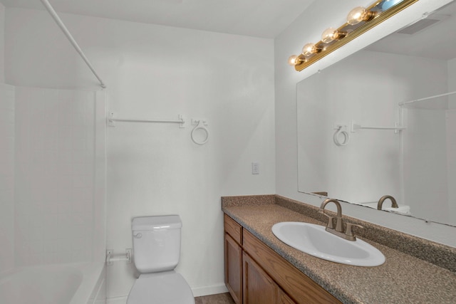 22496 Rio Alto Dr, Cottonwood, CA 96022 - full bathroom featuring vanity, toilet, and shower / bath combination