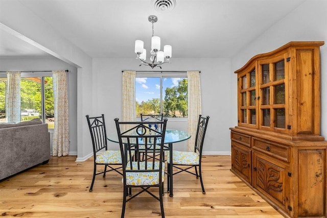 7090 Rio Rancho Rd, Anderson, CA 96007 - dining area with light wood-style floors, visible vents, baseboards, and an inviting chandelier