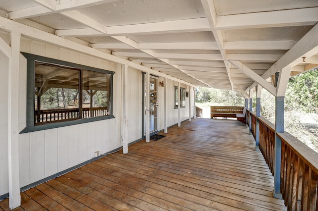 wooden deck with covered porch