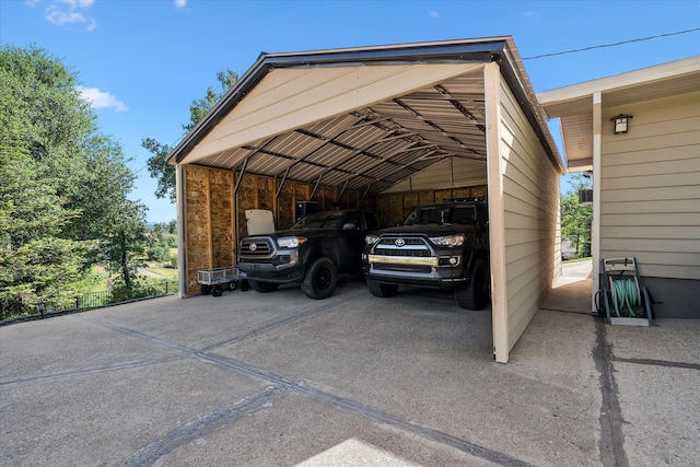 view of car parking with a detached carport
