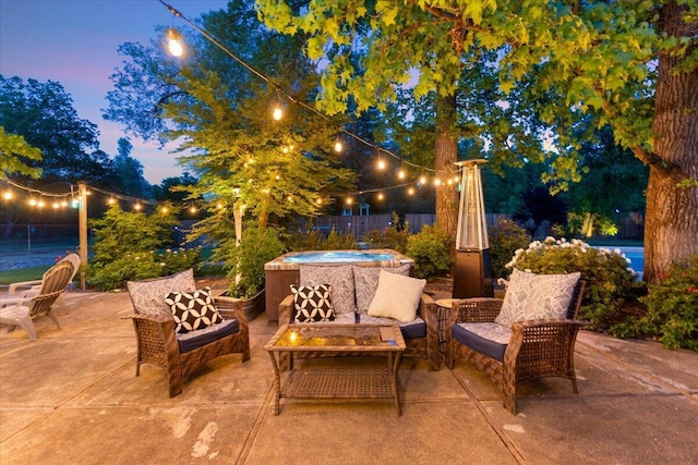 9839 Meadowlark Way, Palo Cedro, CA 96073 - view of patio with a hot tub and fence