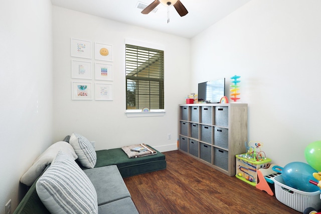 22070 Lassen View Dr, Palo Cedro, CA 96073 - interior space with wood finished floors and ceiling fan