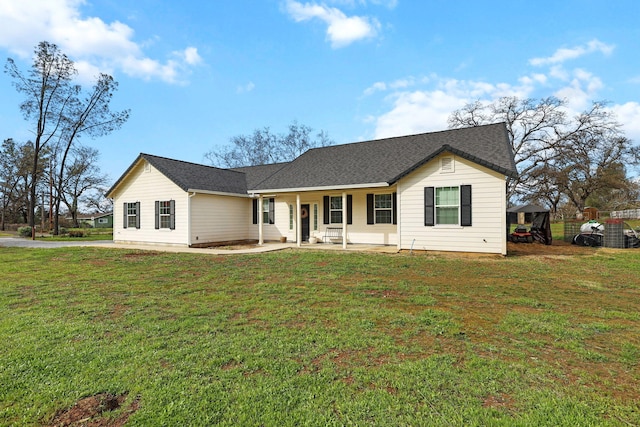 22070 Lassen View Dr, Palo Cedro, CA 96073 - ranch-style home with a front lawn and covered porch