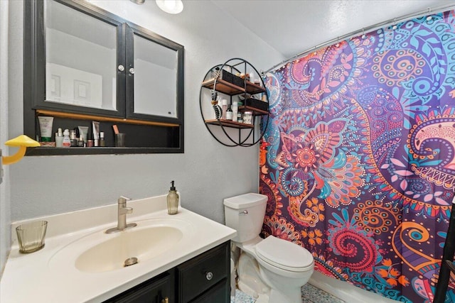 19715 Reed Rd, Cottonwood, CA 96022 - full bath with toilet, vanity, and a shower with curtain
