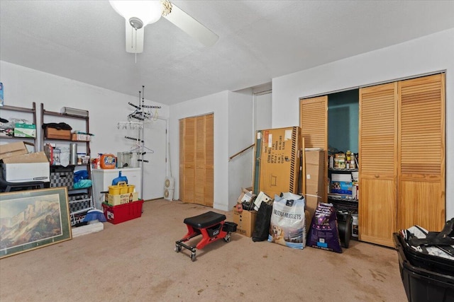 19715 Reed Rd, Cottonwood, CA 96022 - storage area with a ceiling fan