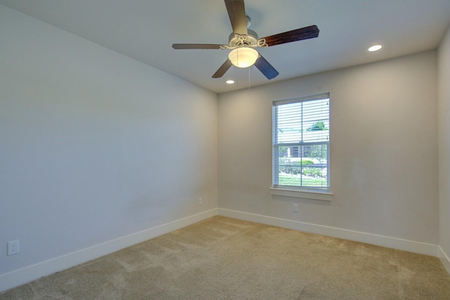 3503 Americana Way, Redding, CA 96003 - unfurnished room featuring recessed lighting, baseboards, a ceiling fan, and light carpet
