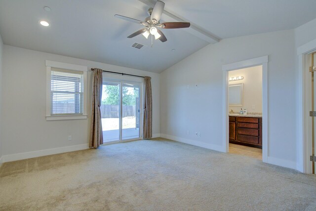 3503 Americana Way, Redding, CA 96003 - unfurnished bedroom with visible vents, access to outside, and light colored carpet