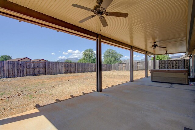 3503 Americana Way, Redding, CA 96003 - view of patio with a ceiling fan and a fenced backyard