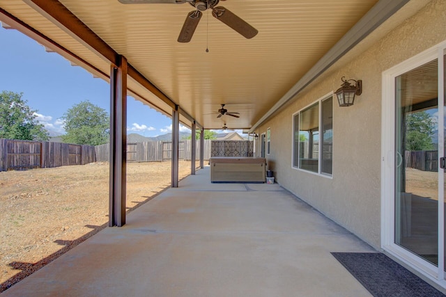 3503 Americana Way, Redding, CA 96003 - view of patio / terrace featuring a fenced backyard and ceiling fan