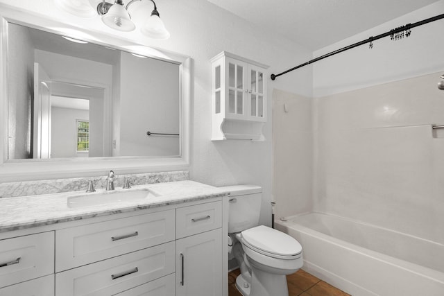 2633 Forest Ct, Redding, CA 96002 - bathroom with vanity, bathtub / shower combination, and tile patterned flooring