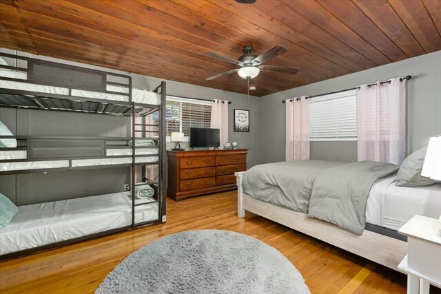 19817 Oak Knoll Dr, Lakehead, CA 96051 - bedroom with wood finished floors and wood ceiling