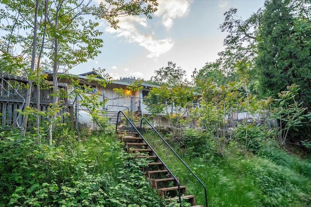 19817 Oak Knoll Dr, Lakehead, CA 96051 - view of play area featuring fence and stairs