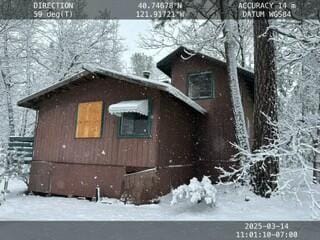 view of snowy exterior
