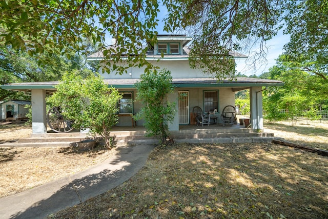 24294 Dersch Rd, Anderson, CA 96007 - view of front of home featuring covered porch and stucco siding
