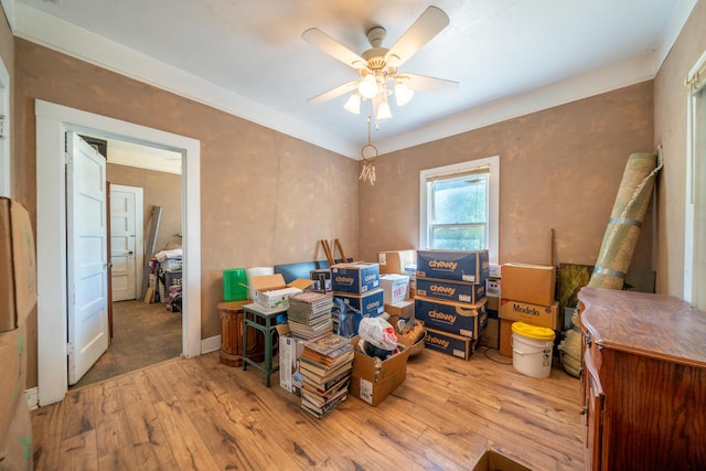 24294 Dersch Rd, Anderson, CA 96007 - office space with hardwood / wood-style floors and ceiling fan