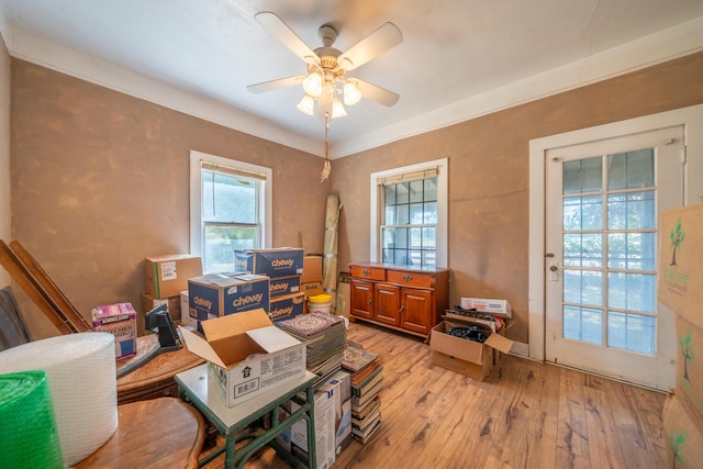 24294 Dersch Rd, Anderson, CA 96007 - office area featuring light wood finished floors and ceiling fan