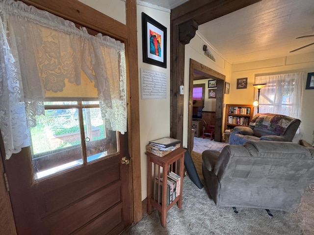 living room with carpet