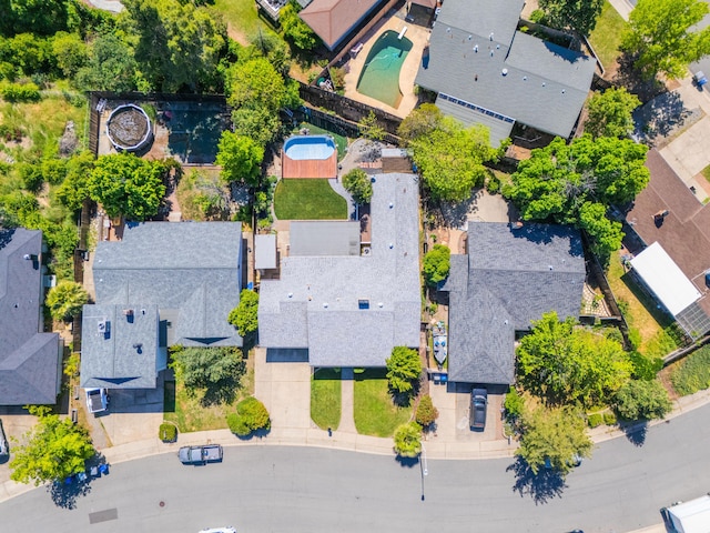 aerial view featuring a residential view