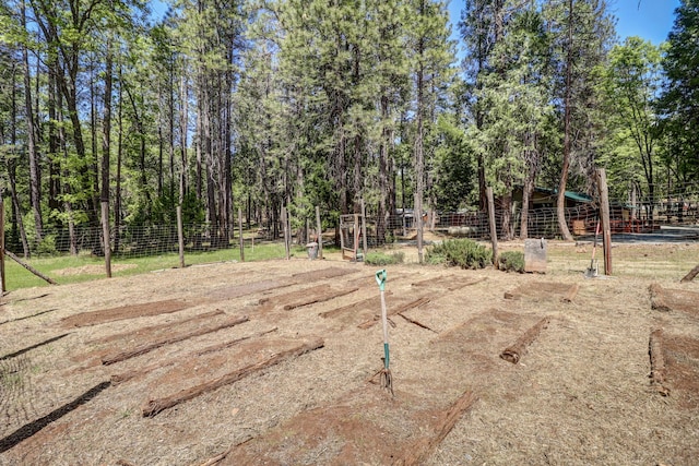 view of yard featuring fence