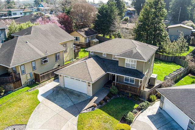 aerial view featuring a residential view