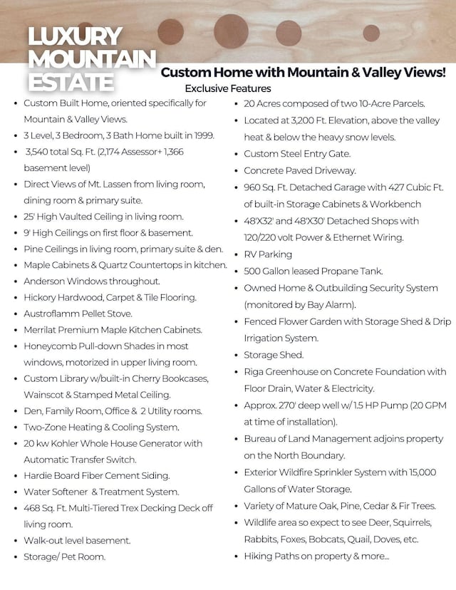 view of miscellaneous listing collateral