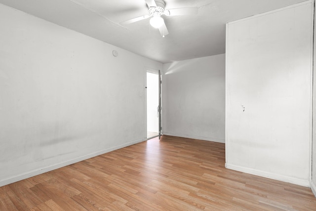 3169 Veda St, Redding, CA 96001 - empty room featuring ceiling fan, light wood finished floors, and baseboards