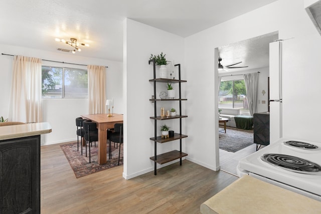 3150-3180 Franklin St, Anderson, CA 96007 - interior space with visible vents, white appliances, ceiling fan, light countertops, and light wood-style flooring