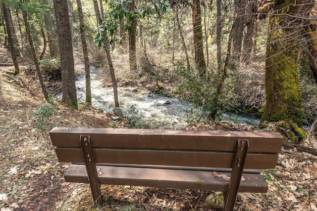 surrounding community with a wooded view